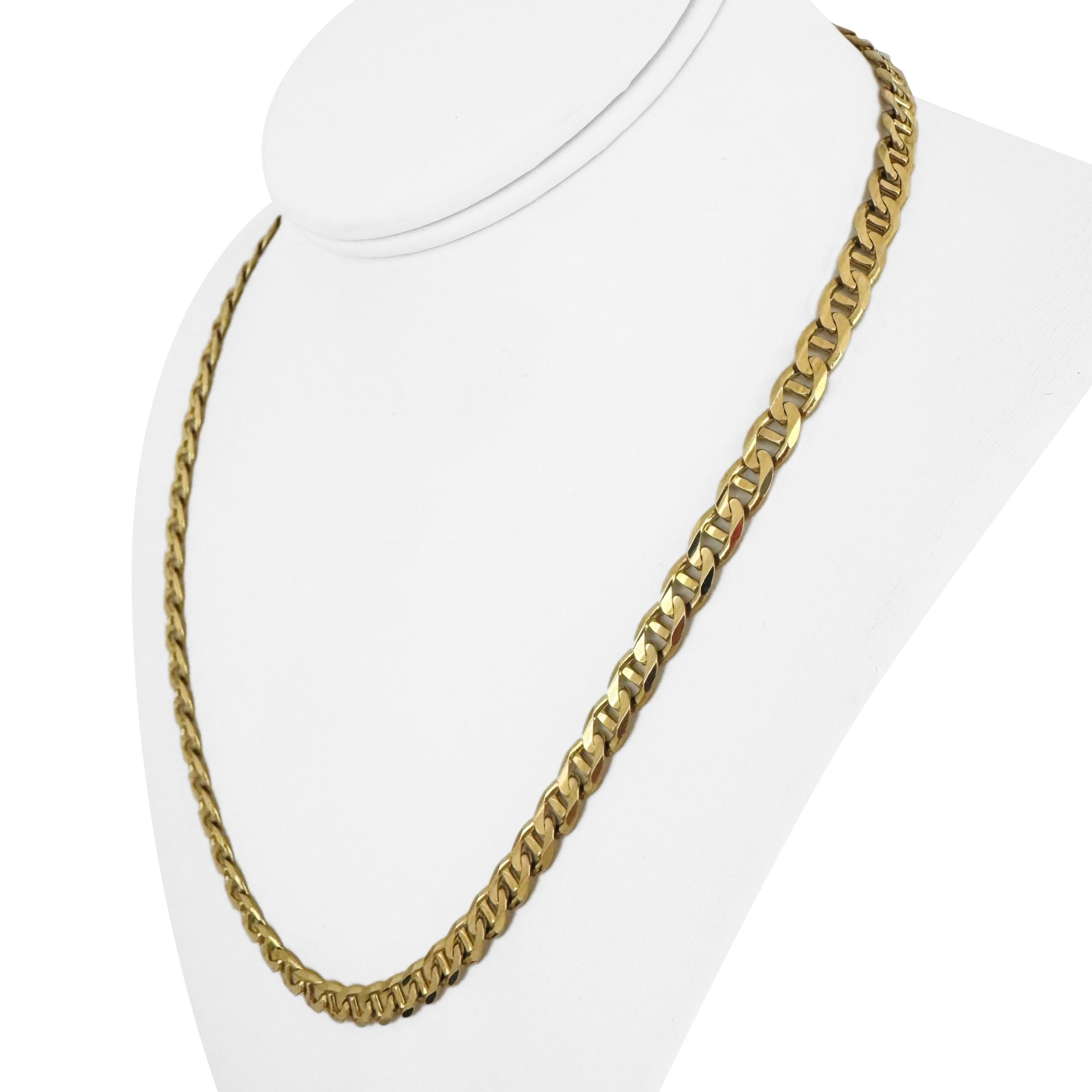 Collar de cadena de eslabones Mariner Italia de 28,5 g de oro amarillo macizo pulido de 6 mm de 14k 20 en Bueno Estado en Guilford, CT