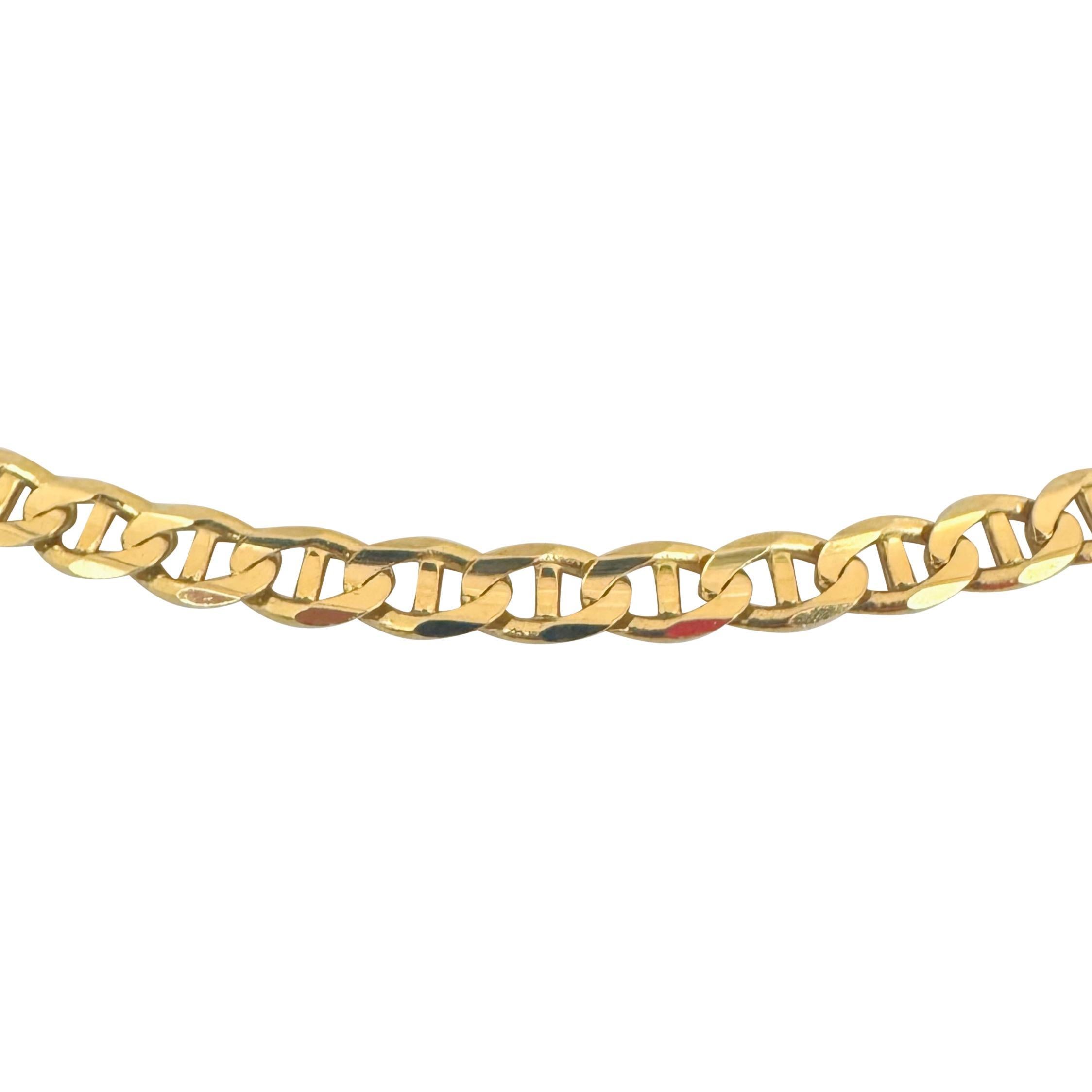 De las mujeres Collar de cadena de eslabones Mariner Italia de 28,5 g de oro amarillo macizo pulido de 6 mm de 14k 20