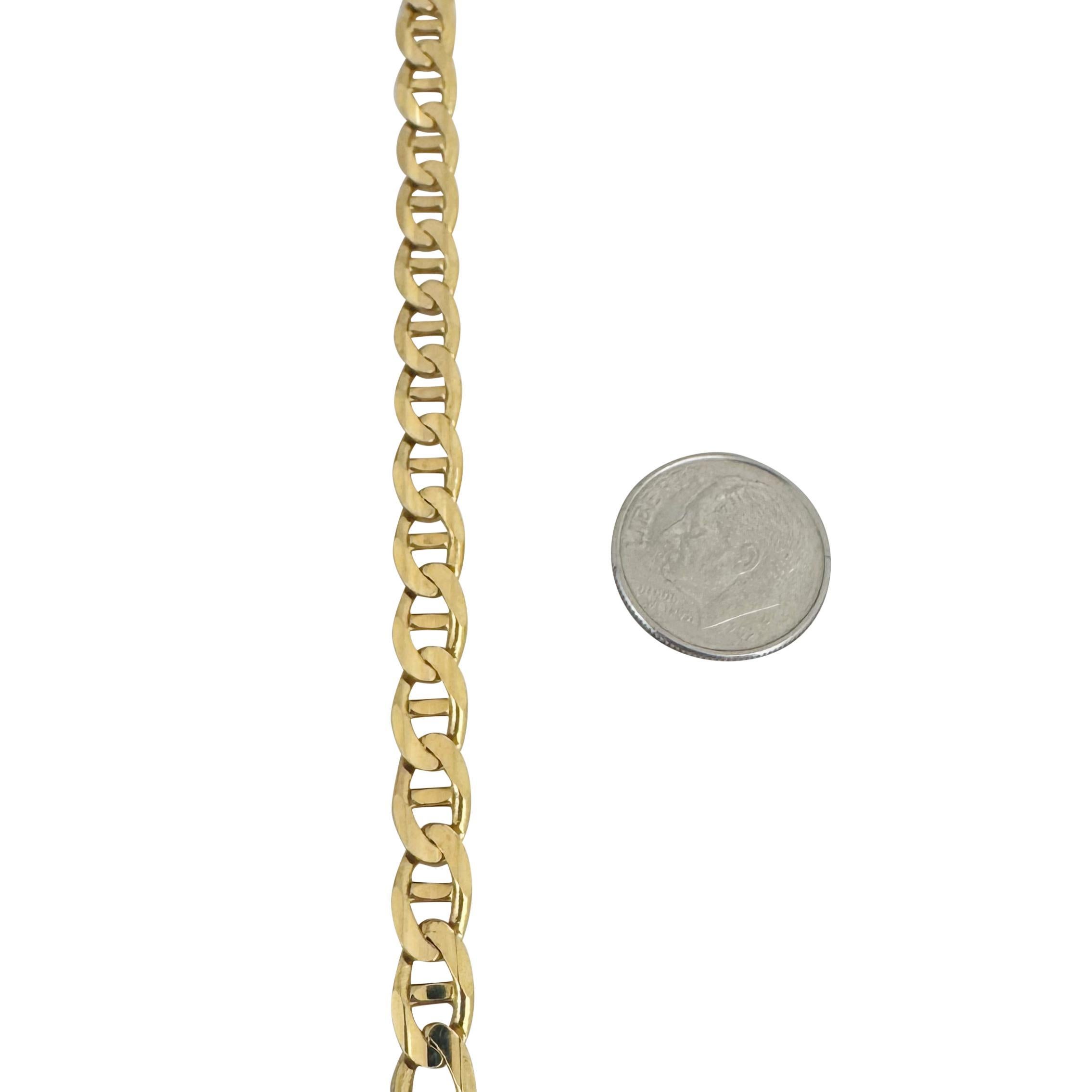 Collar de cadena de eslabones Mariner Italia de 28,5 g de oro amarillo macizo pulido de 6 mm de 14k 20 2