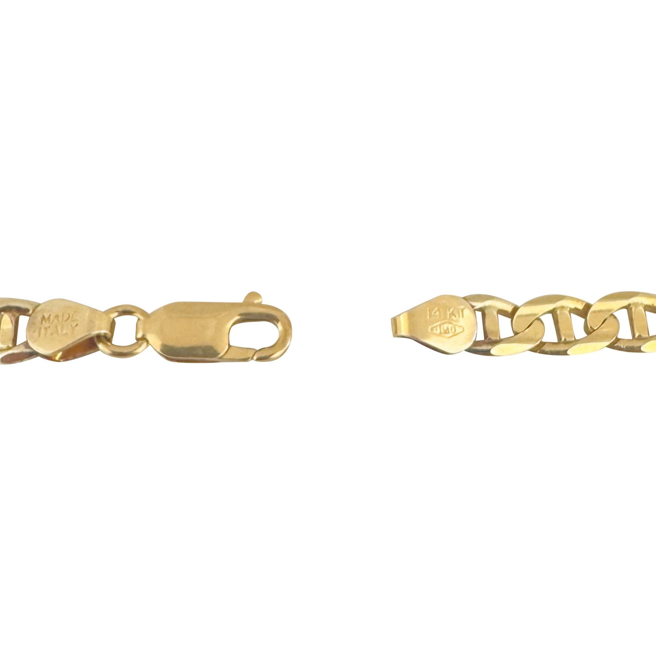 Collar de cadena de eslabones Mariner Italia de 28,5 g de oro amarillo macizo pulido de 6 mm de 14k 20 3