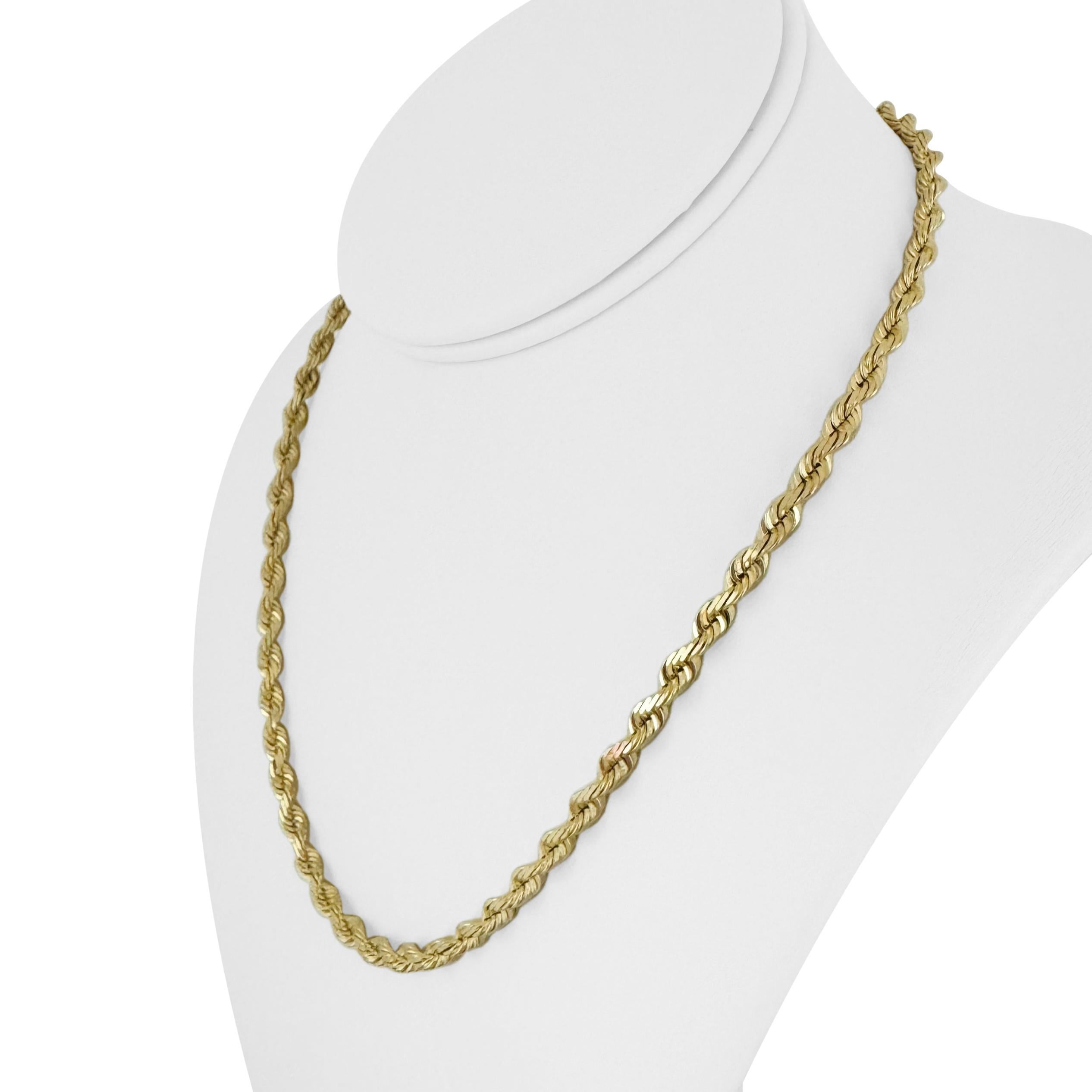Zustand:  Ausgezeichneter Condit, Professionell gereinigt und poliert
Metall: 14k Gold (markiert und professionell getestet)
Gewicht: 28,6 g
Länge: 18 Zoll
Breite: 4,5 mm
Verschluss:  Karabinerhaken
Markierungen: 