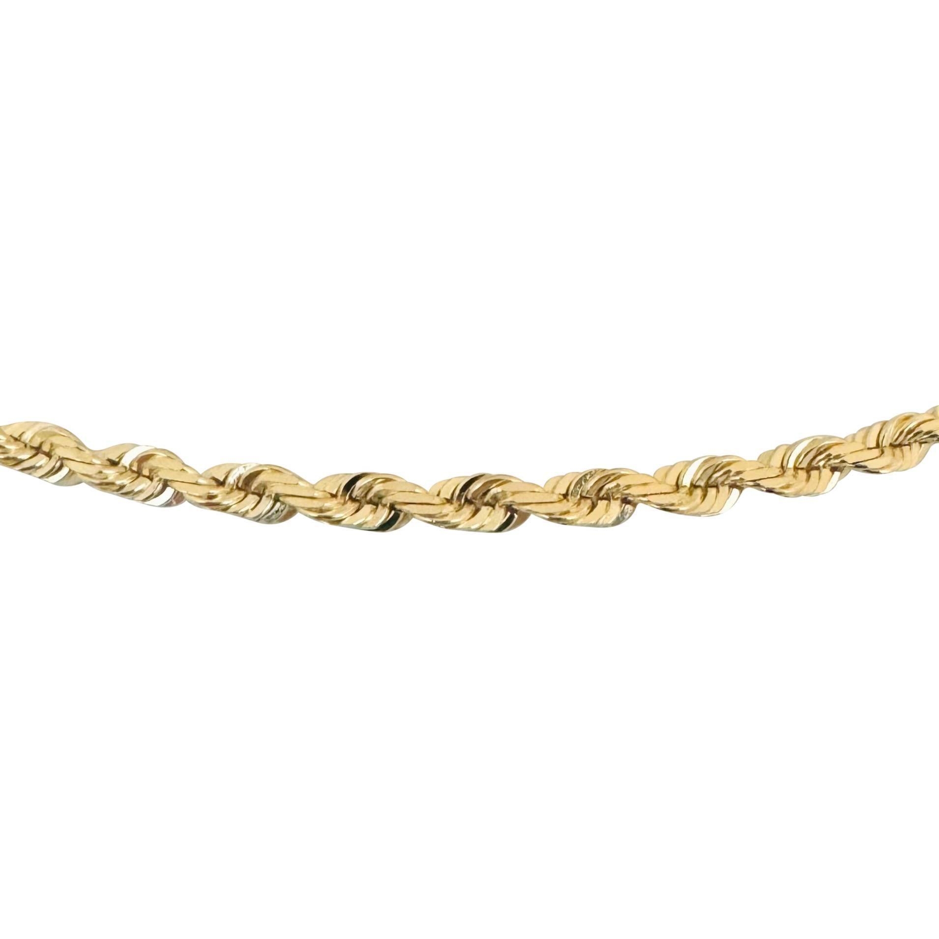 14k Gelbgold 28.6g Massivdiamantschliff 4,5mm Seilkette Halskette 18