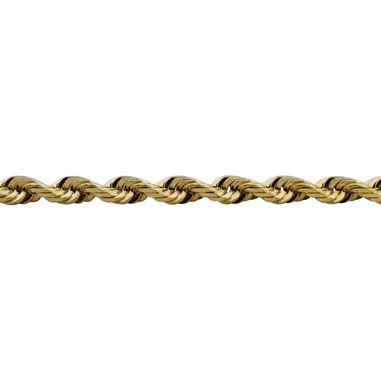 14k Gelbgold 28.6g Massivdiamantschliff 4,5mm Seilkette Halskette 18