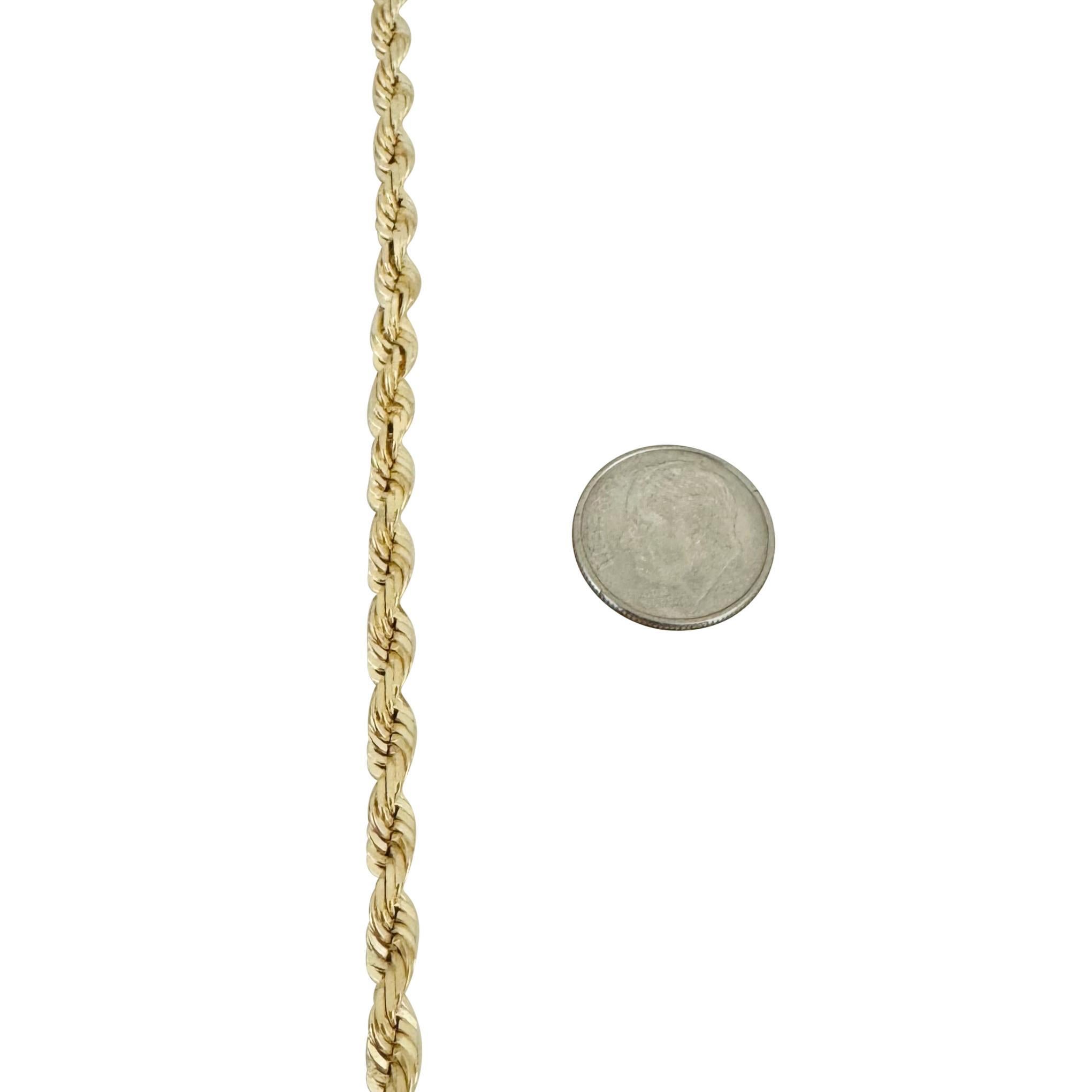 14k Gelbgold 28.6g Massivdiamantschliff 4,5mm Seilkette Halskette 18