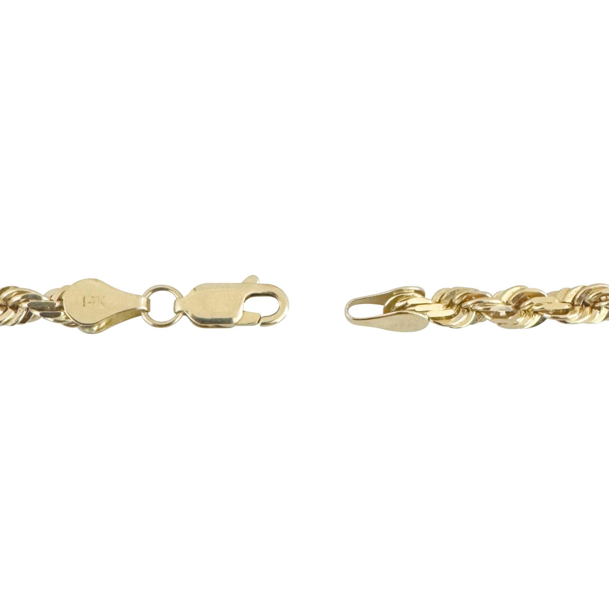 14k Gelbgold 28.6g Massivdiamantschliff 4,5mm Seilkette Halskette 18