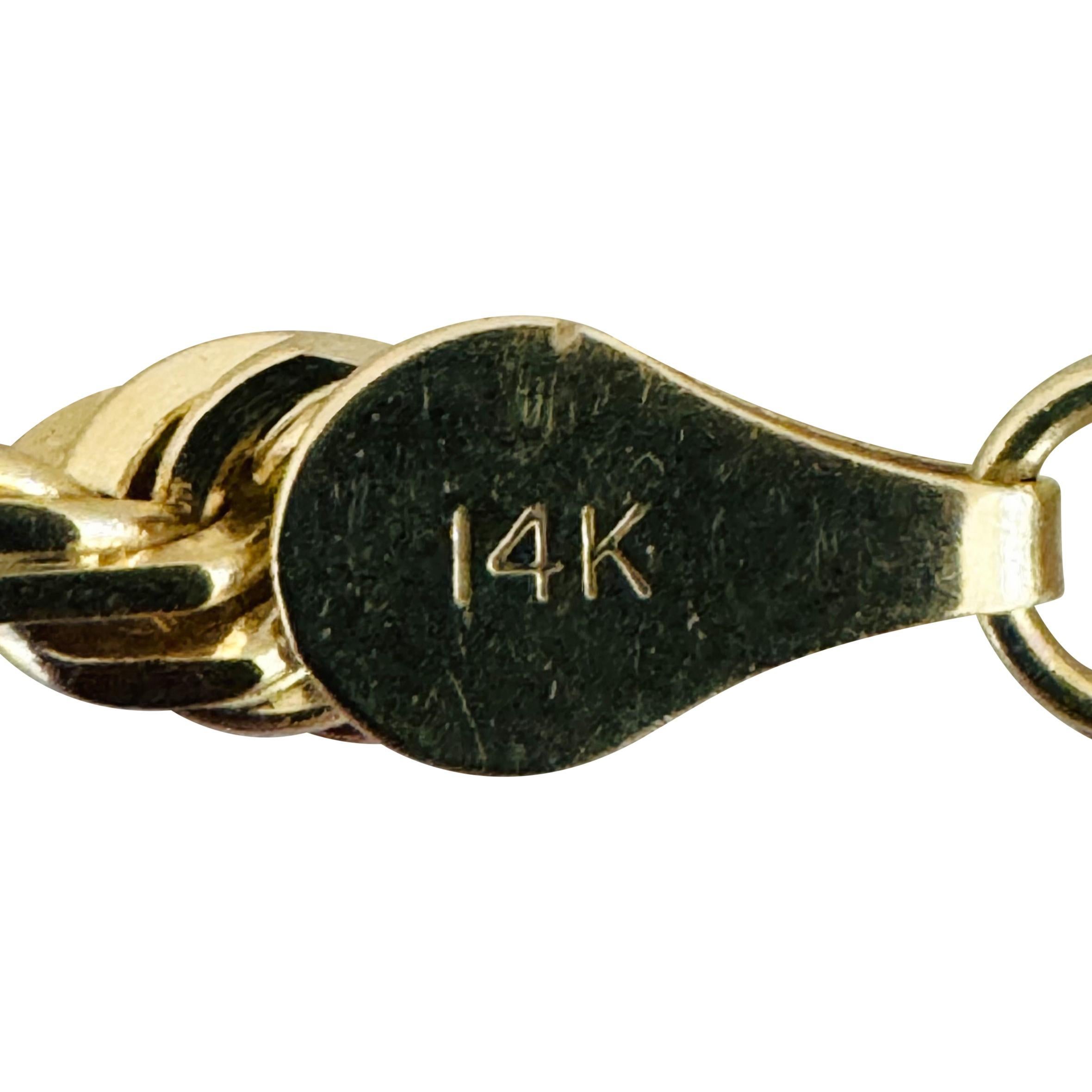 14k Gelbgold 28.6g Massivdiamantschliff 4,5mm Seilkette Halskette 18