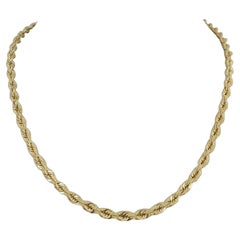 14k Gelbgold 28.6g Massivdiamantschliff 4,5mm Seilkette Halskette 18"
