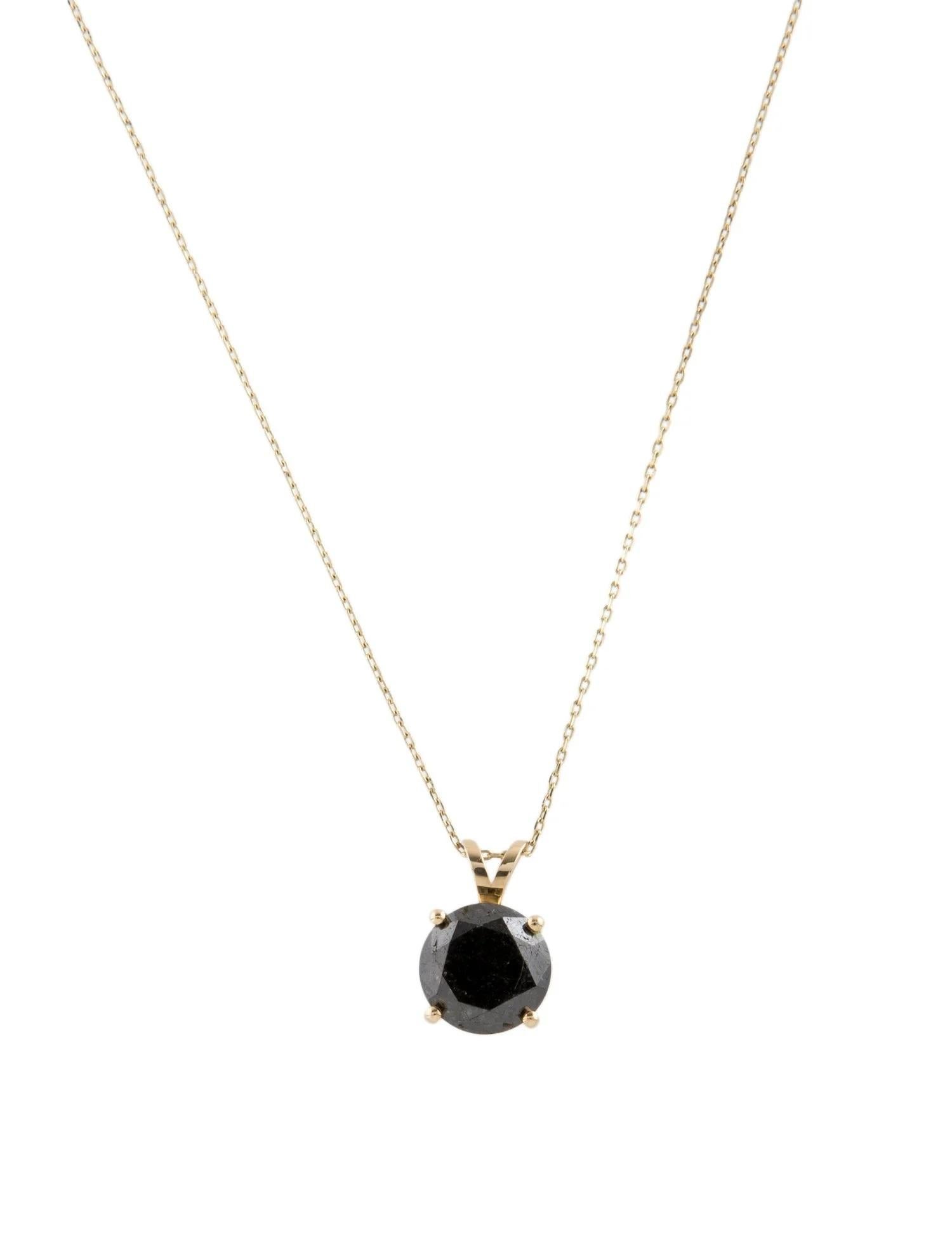 Taille ronde Collier pendentif solitaire en or jaune 14 carats avec diamants de 2,87 carats en vente