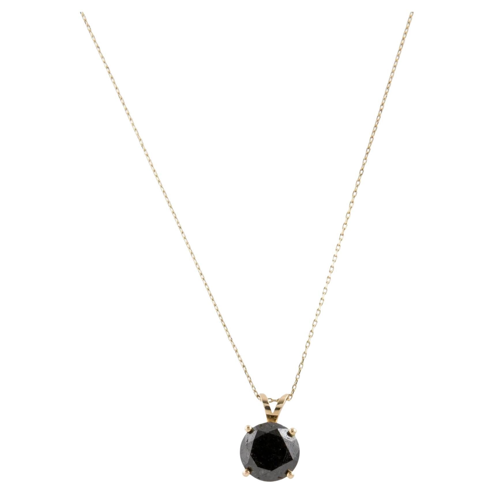 Collier pendentif solitaire en or jaune 14 carats avec diamants de 2,87 carats en vente