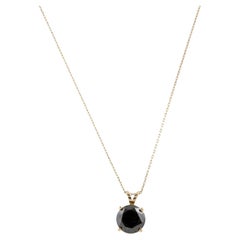 Collana con ciondolo solitario in oro giallo 14K con diamante da 2,87 carati