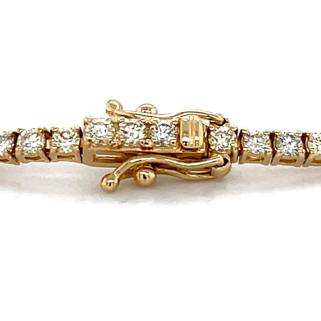 14k Gelbgold 2,88 Karat Diamant-Tennisarmband mit Rundschliff im Zustand „Neu“ im Angebot in Los Angeles, CA