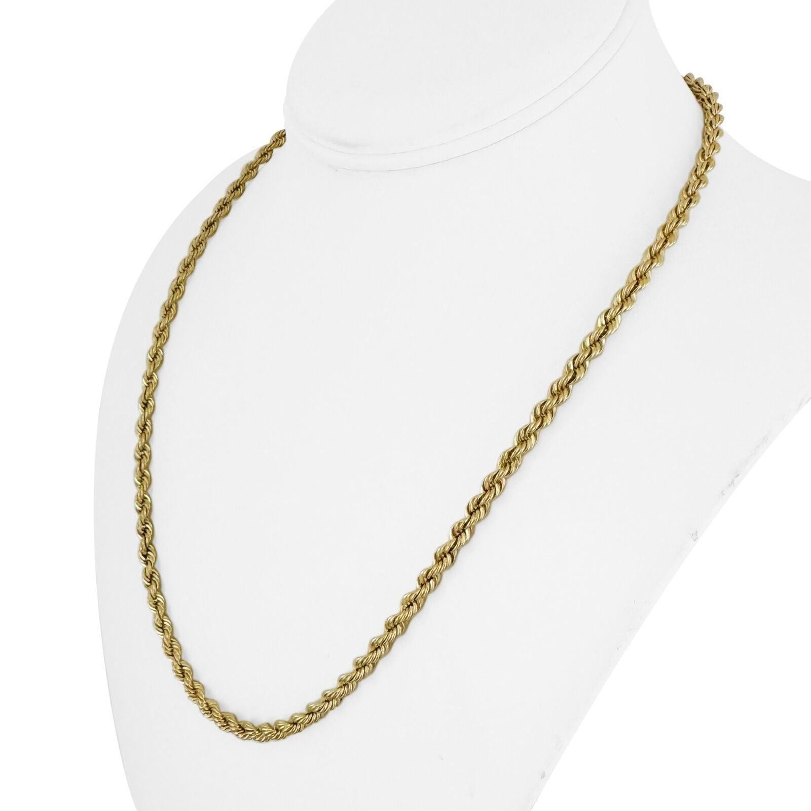 Bedingung:  Ausgezeichneter Condit, professionell gereinigt und poliert
Metall:  14k Gold (markiert und professionell getestet)
Gewicht:  28.8g
Länge:  20 Zoll
Breite:  4mm
Schließung:  Dornschließe mit Sicherheitsverriegelung
Markierungen: 