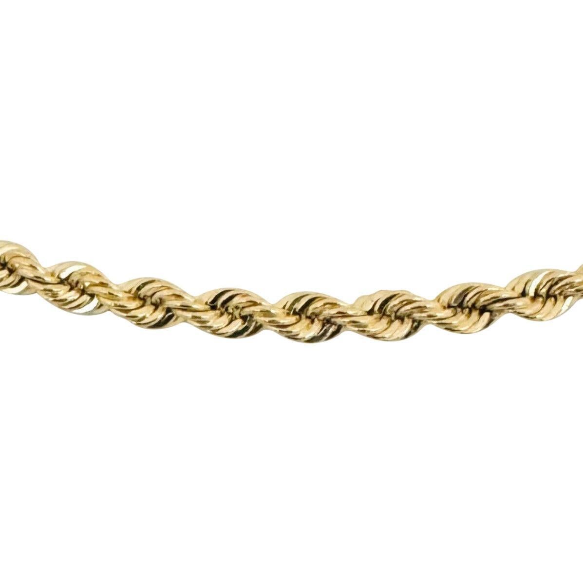 14k Gelbgold 28.8g massive schwere 4mm Seilkette Halskette 20