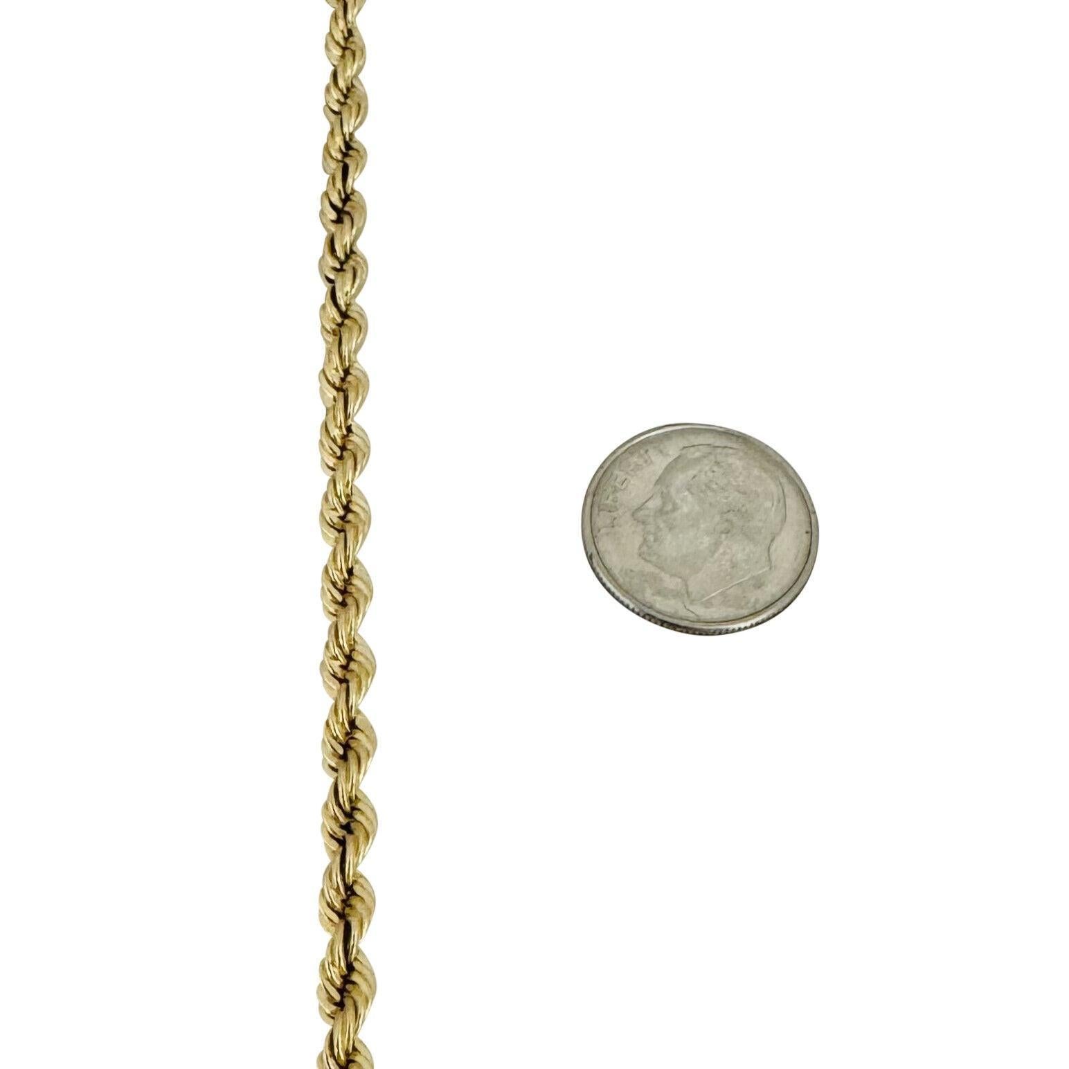 14k Gelbgold 28.8g massive schwere 4mm Seilkette Halskette 20