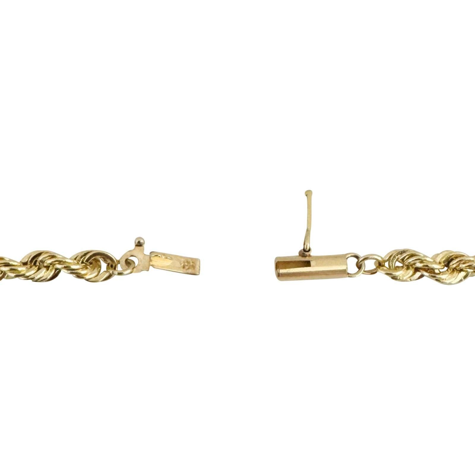 14k Gelbgold 28.8g massive schwere 4mm Seilkette Halskette 20