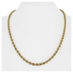 14k Gelbgold 28.8g massive schwere 4mm Seilkette Halskette 20"