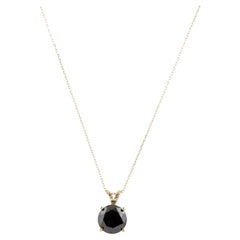 Collar Colgante Solitario de Diamantes de 2,90 ct en Oro Amarillo de 14K
