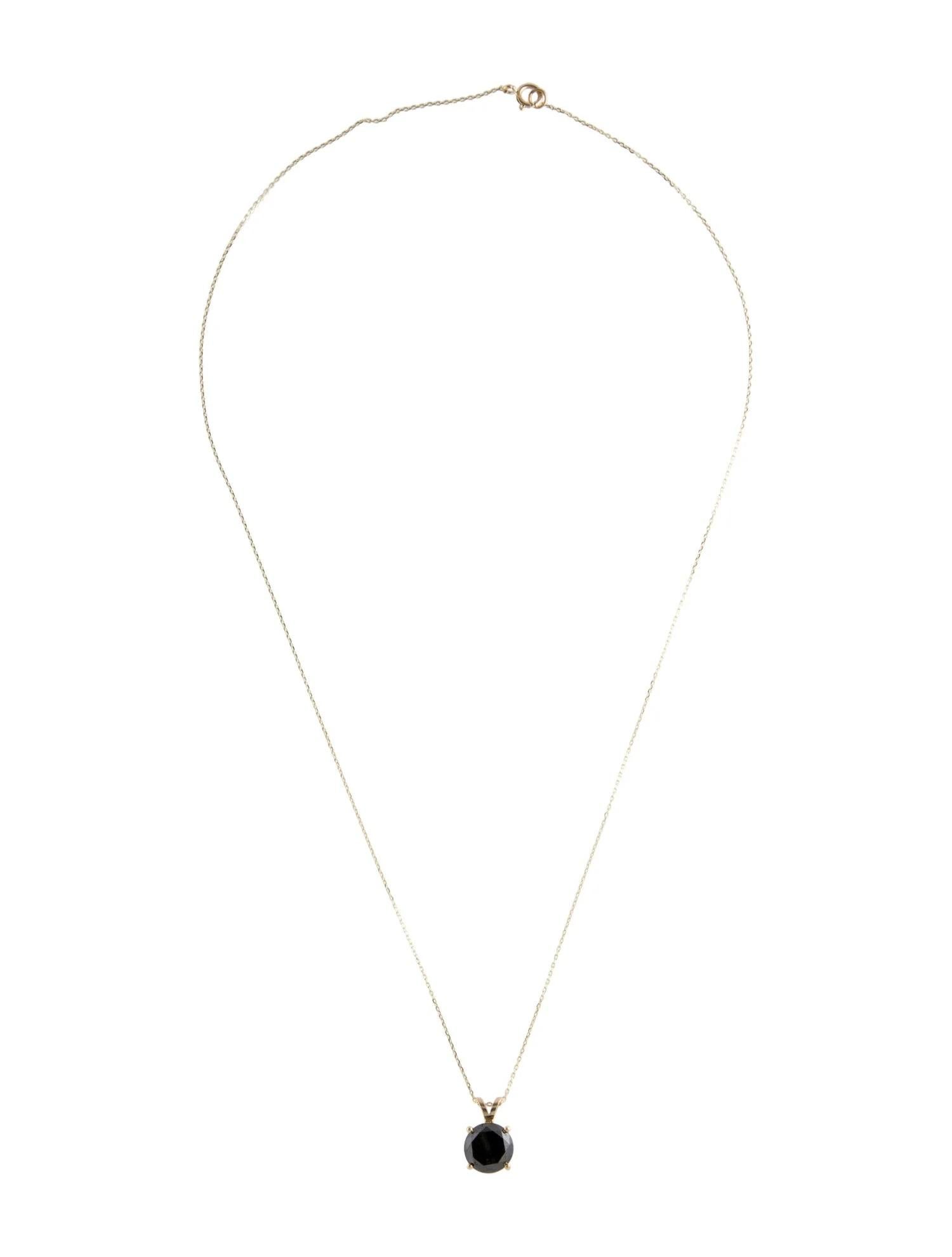 Artist 14K Yellow Gold 2.91ct Diamond Solitaire Pendant Necklace For Sale