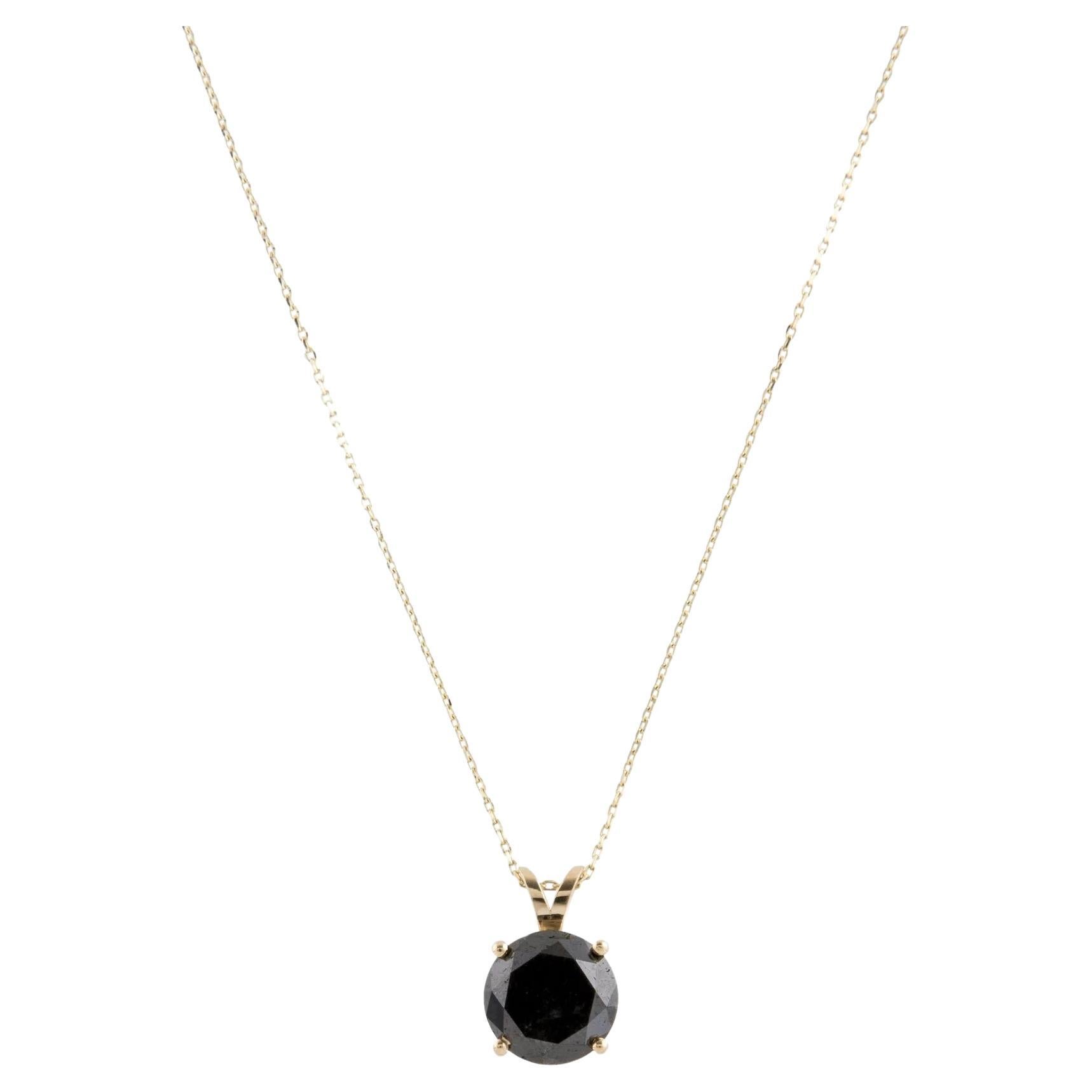 Collar Colgante Solitario de Diamantes 2,92 ct Oro Amarillo 14K en venta