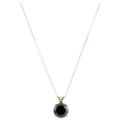Collana con ciondolo solitario in oro giallo 14K con diamante da 2,92 carati