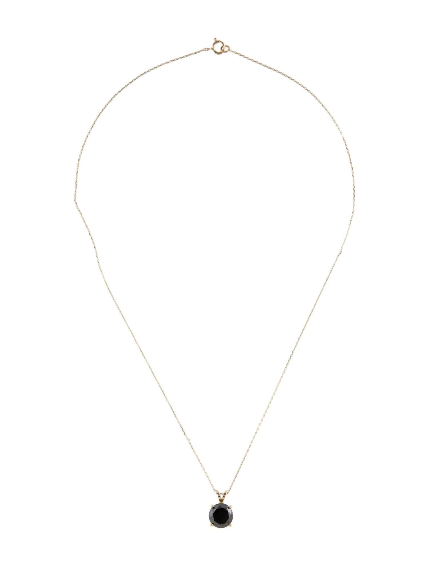 Artist 14K Yellow Gold 2.93ct Diamond Solitaire Pendant Necklace For Sale