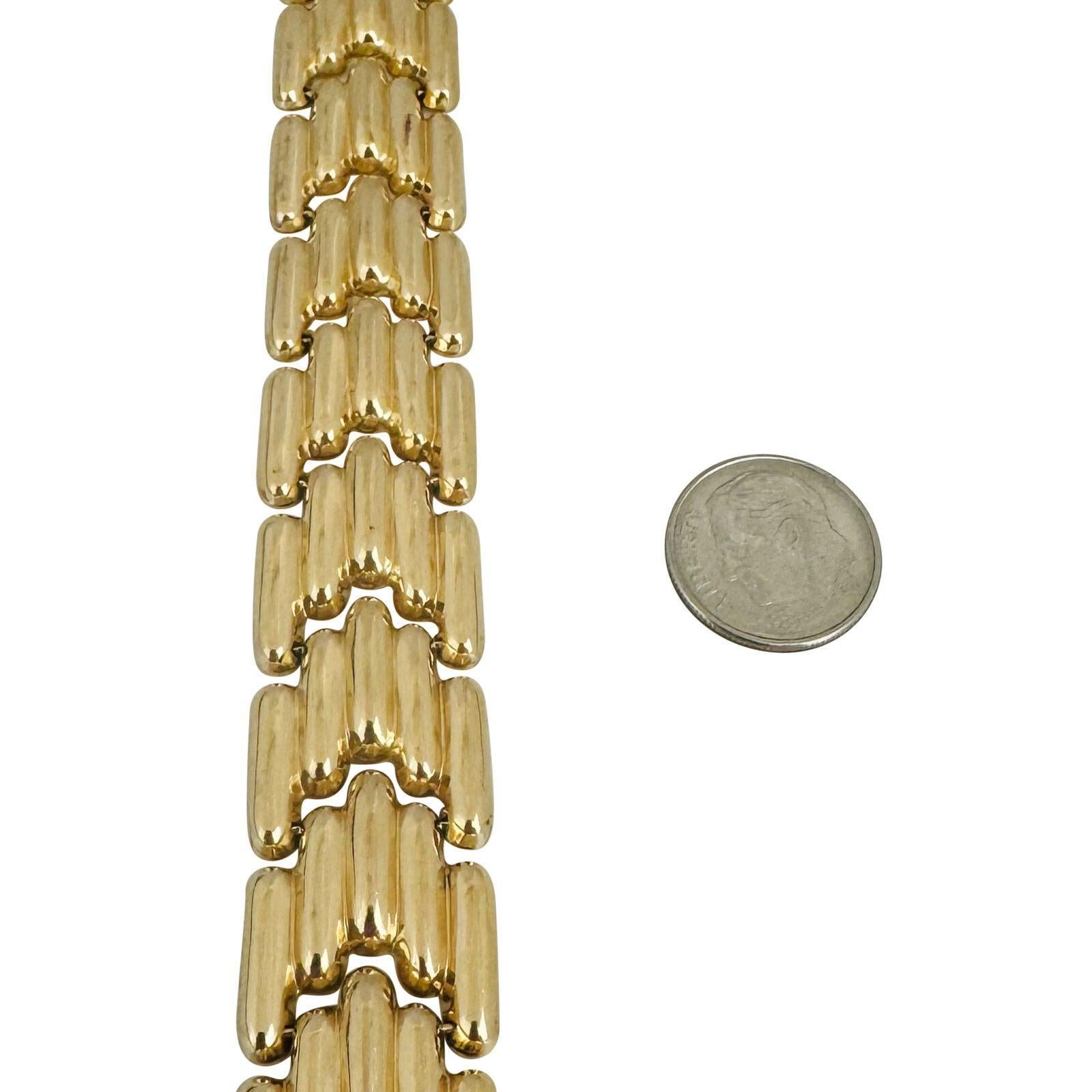 Women's 14k Yellow Gold 29.3g Ladies Thick 18mm Polished Fancy Link Bracelet 7