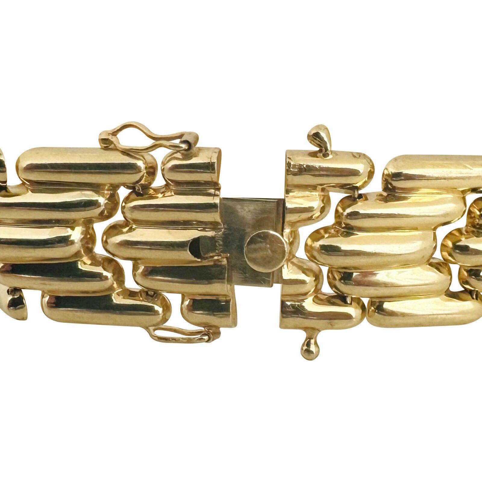 14k Yellow Gold 29.3g Ladies Thick 18mm Polished Fancy Link Bracelet 7