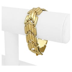 14k Yellow Gold 29.3g Ladies Thick 18mm Polished Fancy Link Bracelet 7"