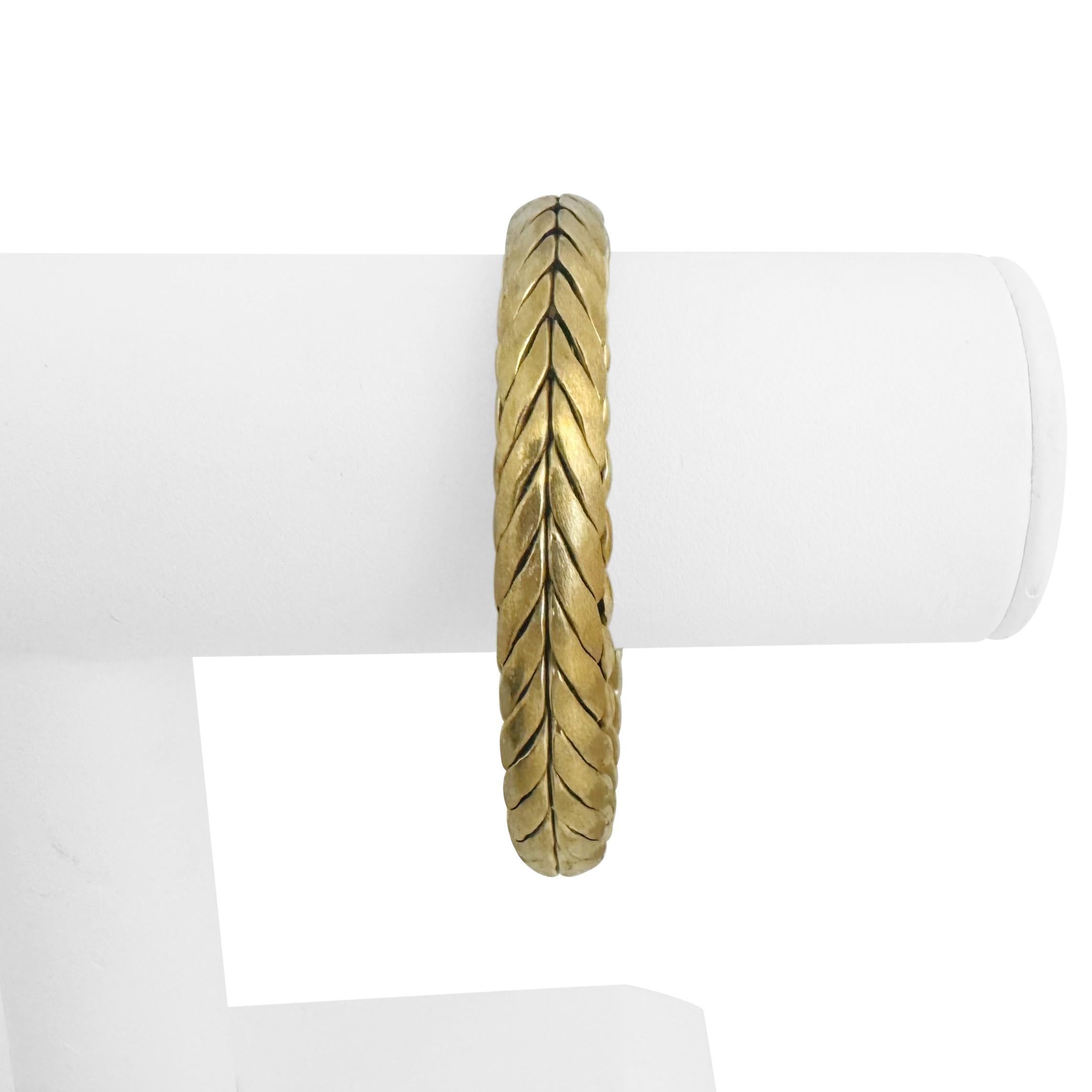 14k Yellow Gold 29.3g UnoAErre Vintage Thick Domed Link Bracelet Italy 7.5