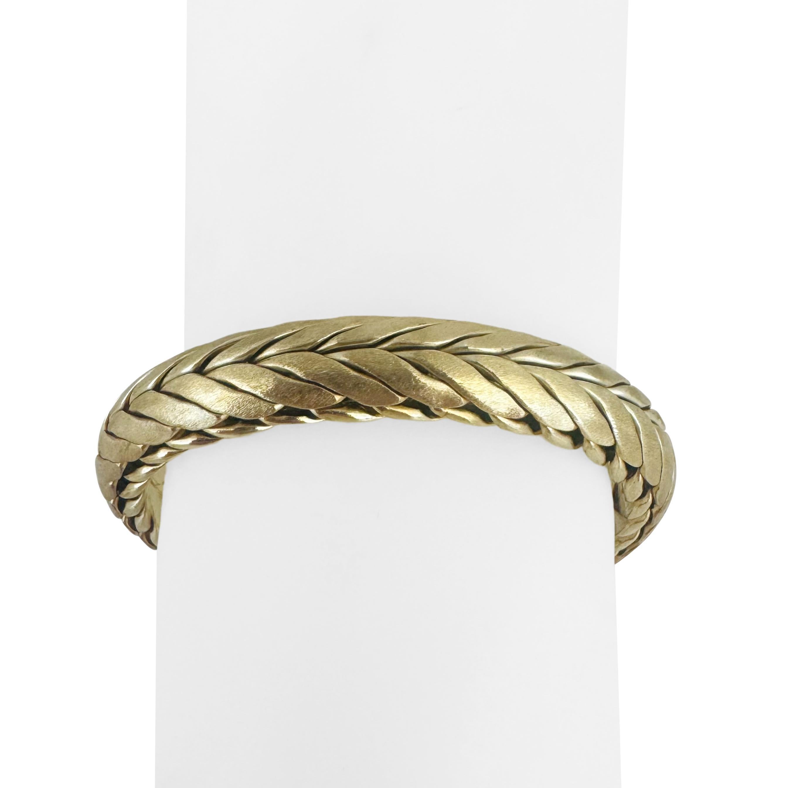14k Yellow Gold 29.3g UnoAErre Vintage Thick Domed Link Bracelet Italy 7.5
