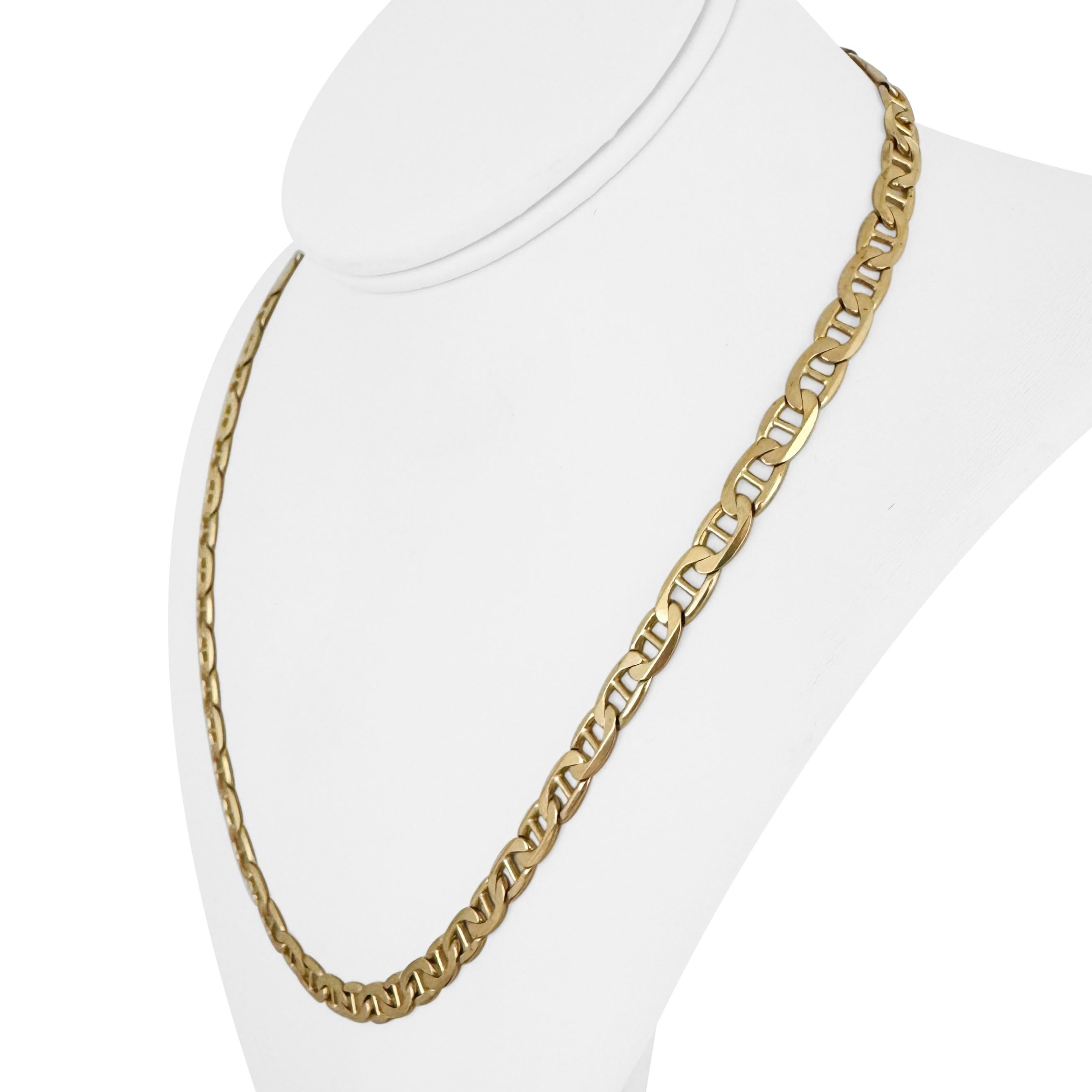14k Yellow Gold 29.4g Solid 6mm Mariner Link Chain Necklace Italy 20