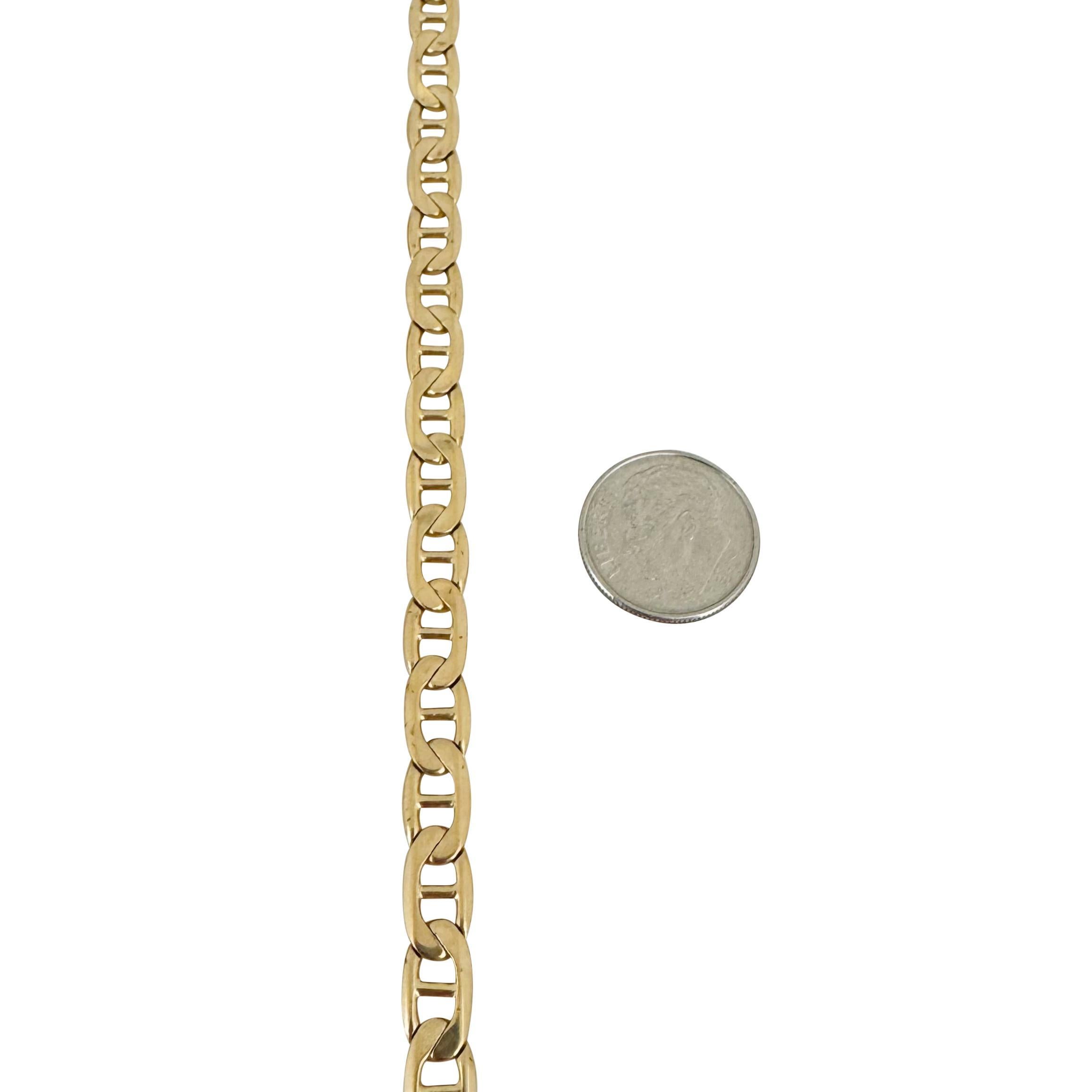14k Yellow Gold 29.4g Solid 6mm Mariner Link Chain Necklace Italy 20