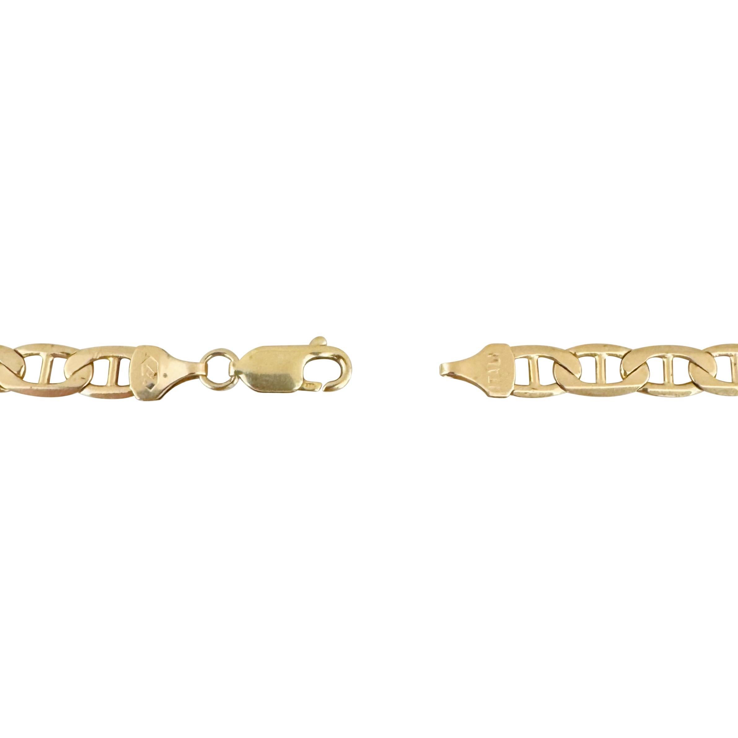 14k Yellow Gold 29.4g Solid 6mm Mariner Link Chain Necklace Italy 20