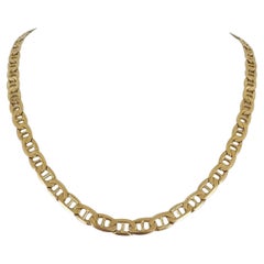 14k Yellow Gold 29.4g Solid 6mm Mariner Link Chain Necklace Italy 20"
