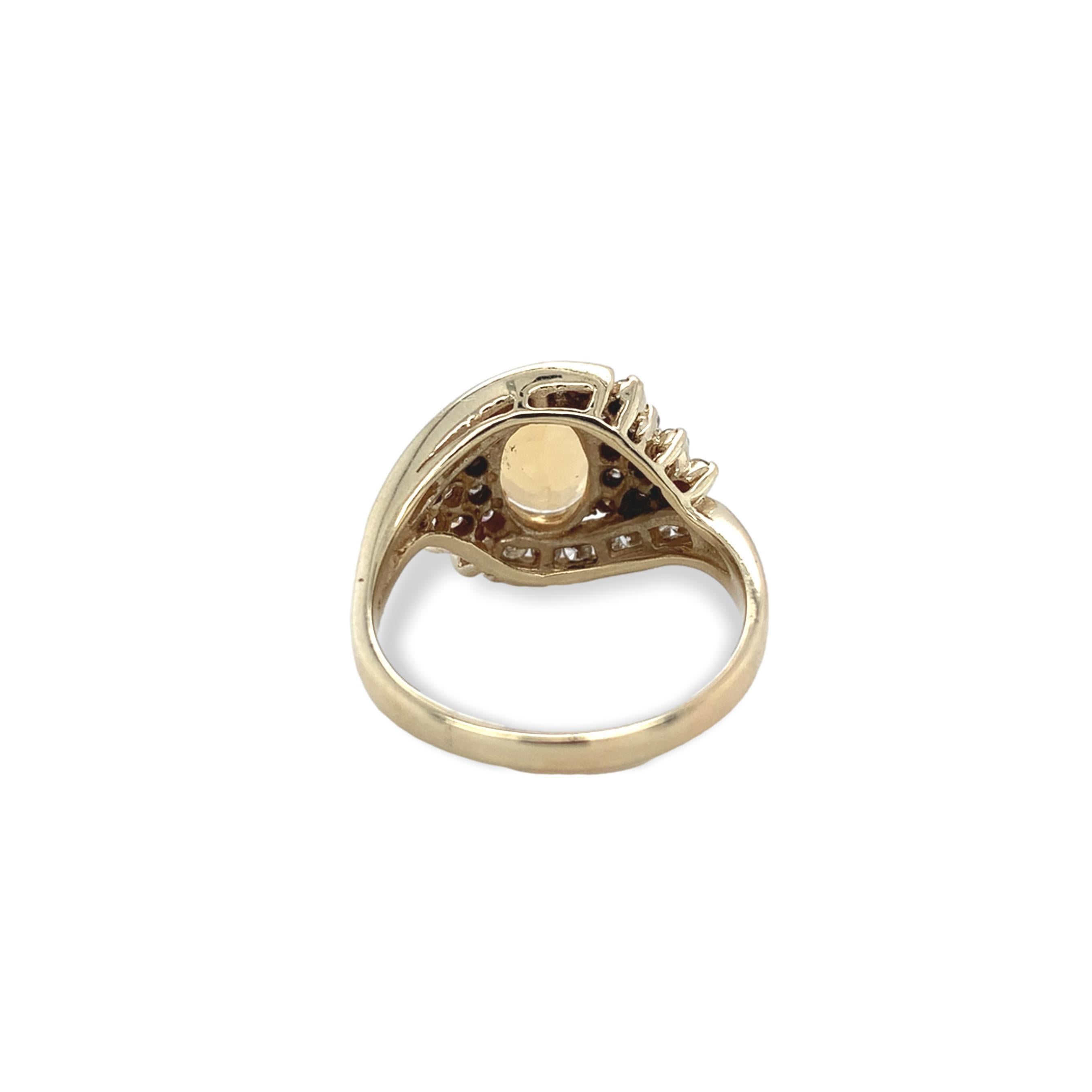 14K Yellow Gold  2.95 carat Precious Topaz and Diamond Ring size 7.75 In Excellent Condition For Sale In Big Bend, WI