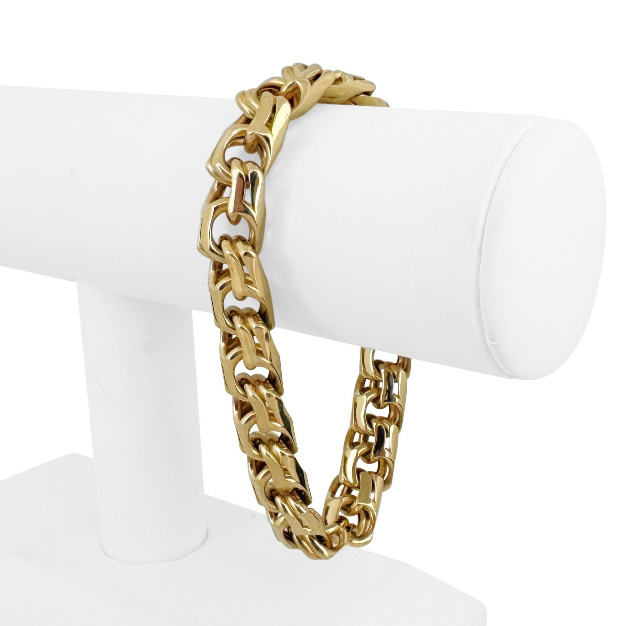 14k Gelbgold 29,5g Hohl Herren 11mm Double Curb Gliederarmband 8,5