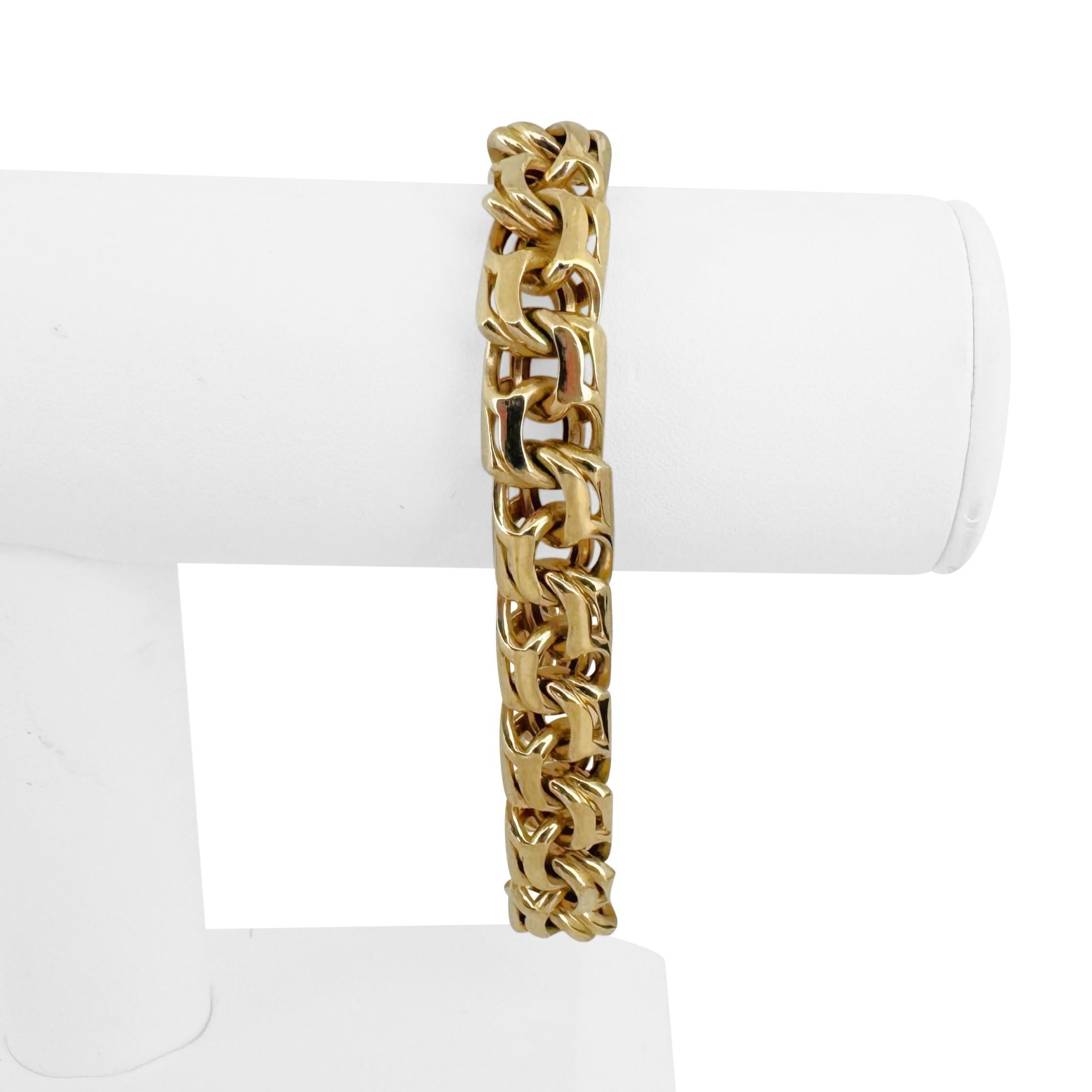 14k Gelbgold 29,5g Hohl Herren 11mm Double Curb Gliederarmband 8,5