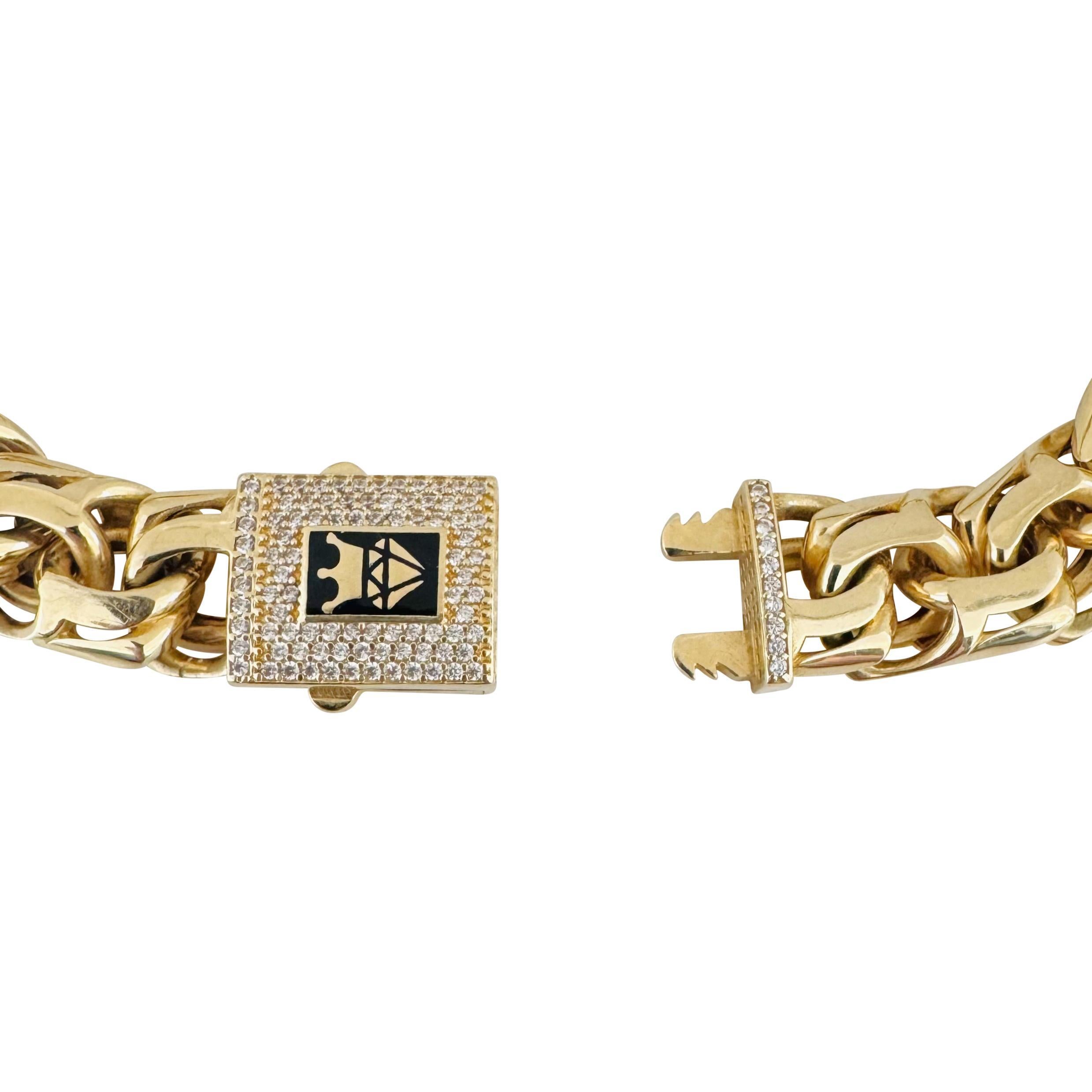 14k Gelbgold 29,5g Hohl Herren 11mm Double Curb Gliederarmband 8,5