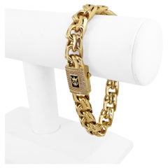 14k Yellow Gold 29.5g Hollow Men's 11mm Double Curb Link Bracelet 8.5"