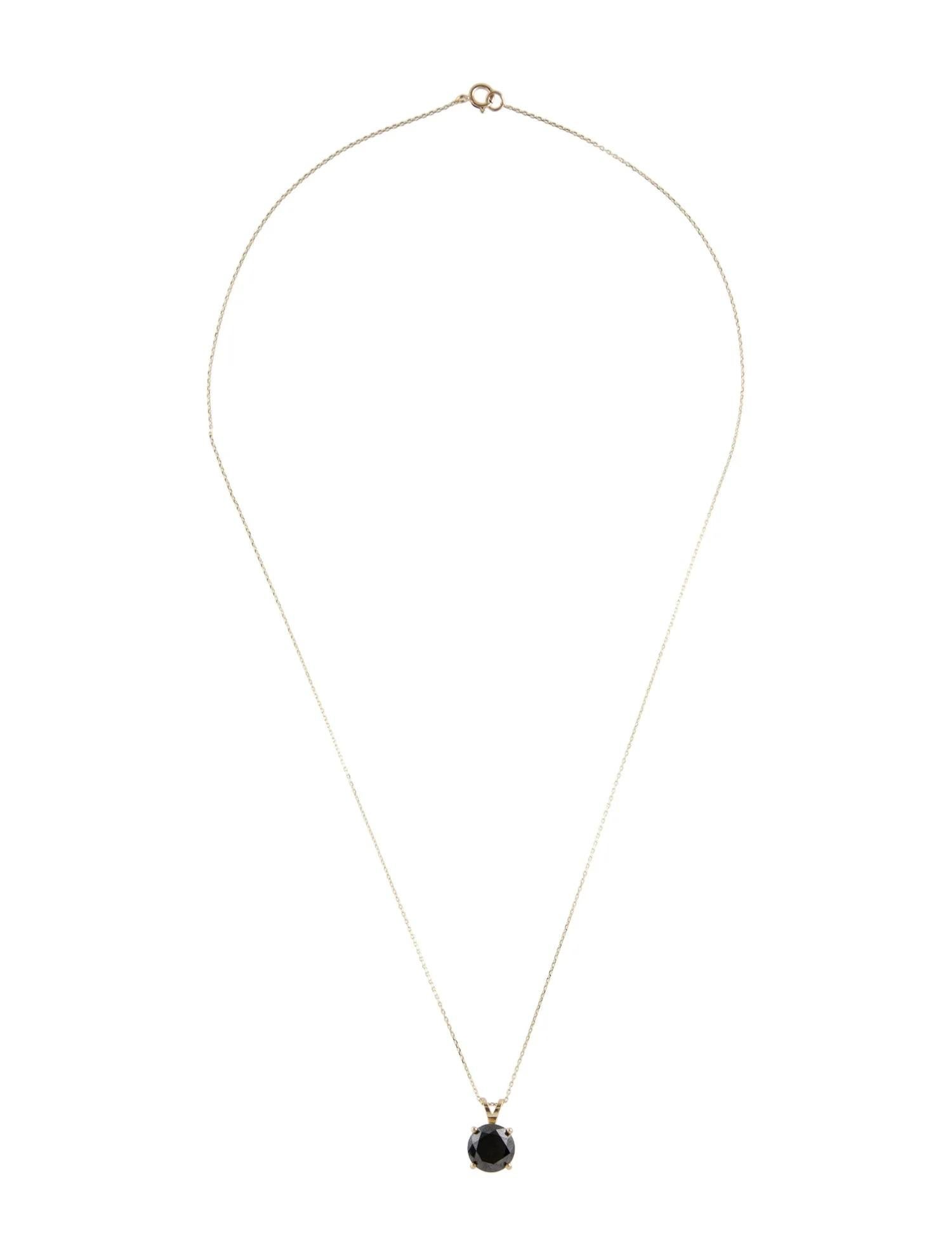 Collar Colgante Solitario de Diamantes de Oro Amarillo de 14K de 2,96 ct Artista en venta