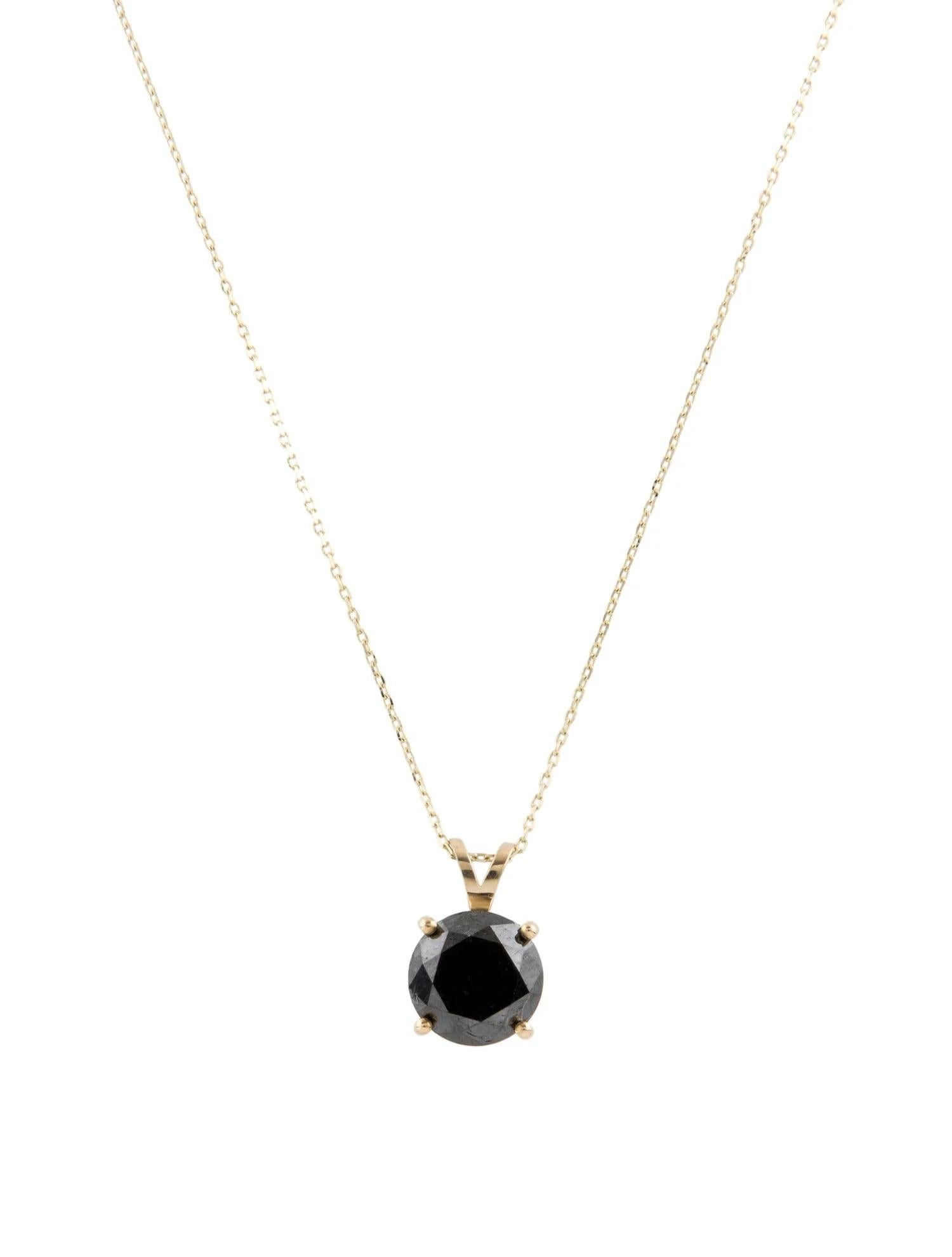 Collar Colgante Solitario de Diamantes de Oro Amarillo de 14K de 2,96 ct Corte redondo en venta