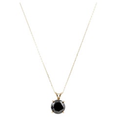 Collar Colgante Solitario de Diamantes de Oro Amarillo de 14K de 2,96 ct