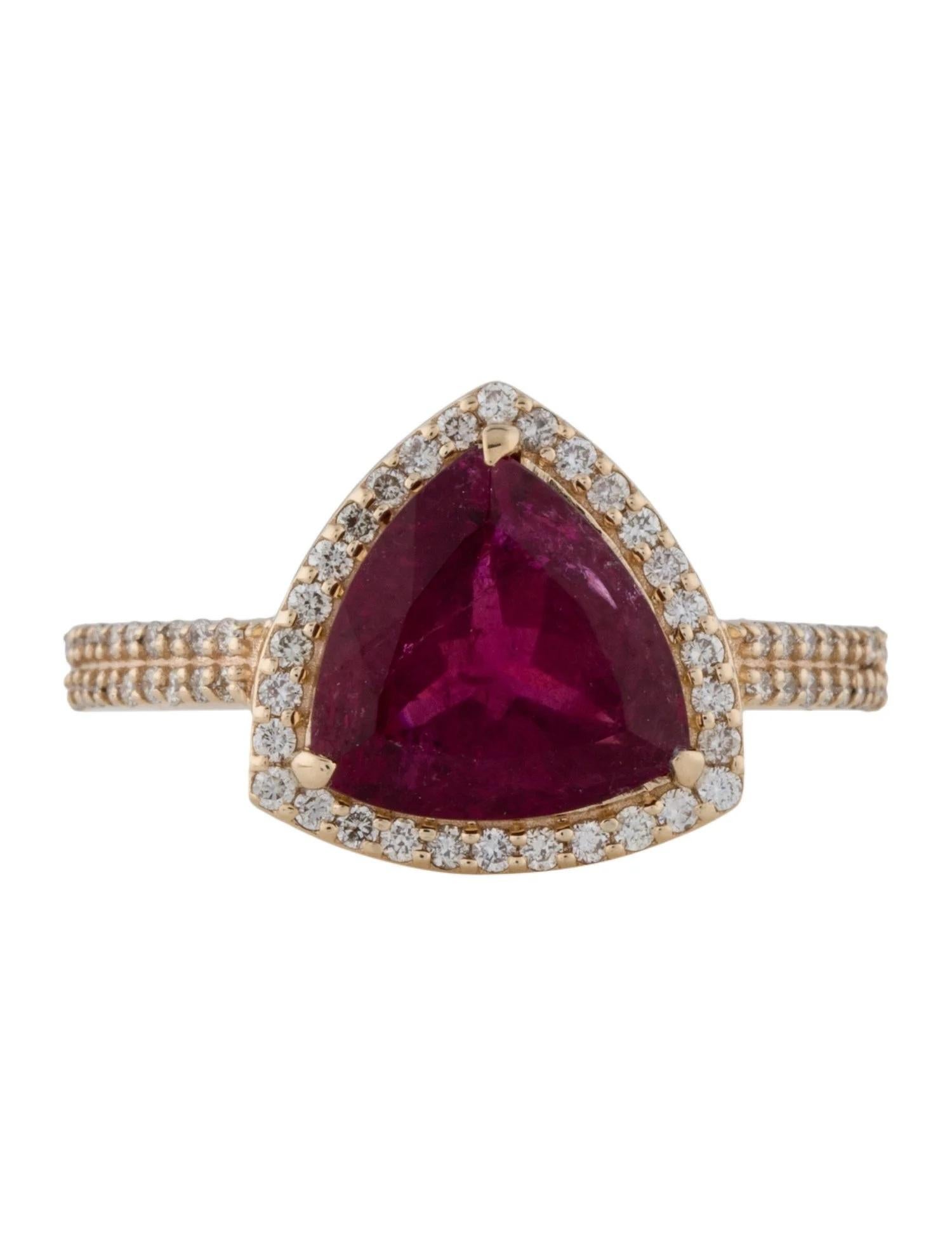 Artist 14K Yellow Gold 2.97ct Tourmaline & Diamond Cocktail Ring Size: 7   Modified