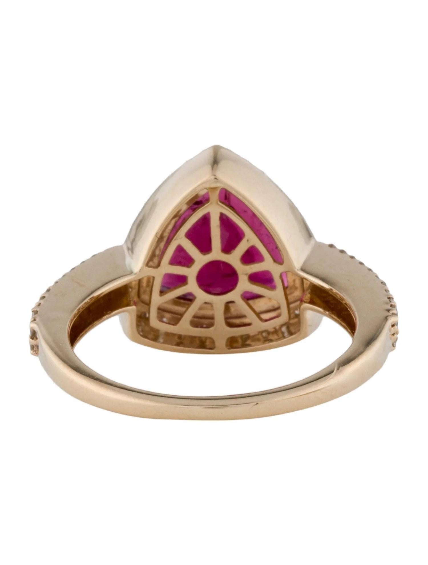 Round Cut 14K Yellow Gold 2.97ct Tourmaline & Diamond Cocktail Ring Size: 7   Modified