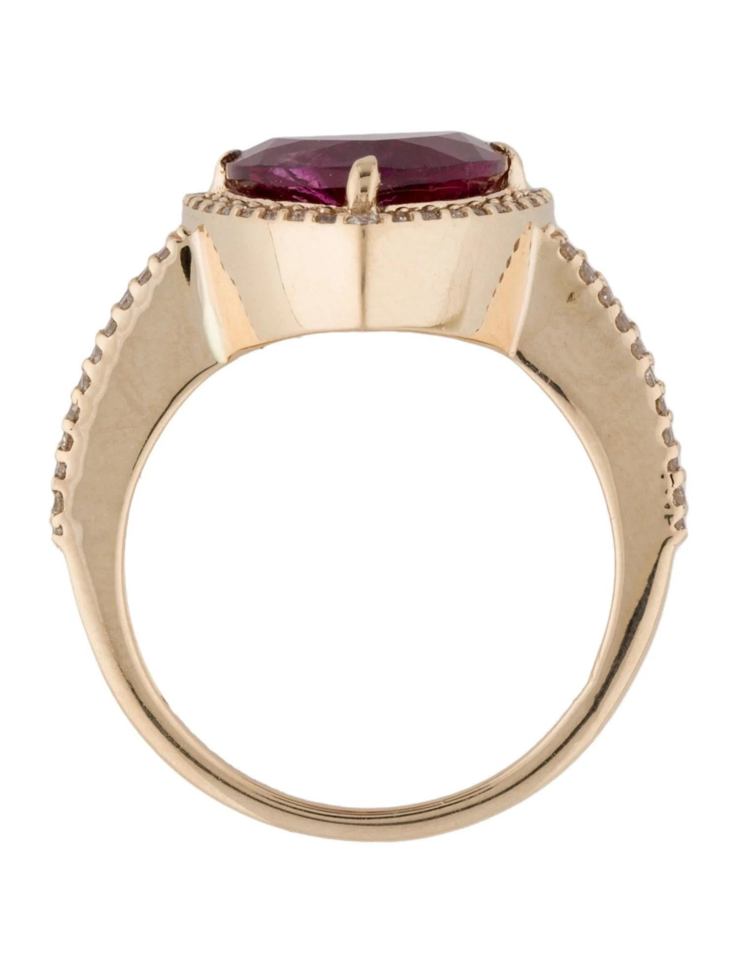 14K Yellow Gold 2.97ct Tourmaline & Diamond Cocktail Ring Size: 7   Modified In New Condition In Holtsville, NY