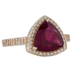 14K Yellow Gold 2.97ct Tourmaline & Diamond Cocktail Ring Size: 7   Modified