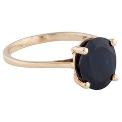 14K Yellow Gold 2.99ct Sapphire Cocktail Ring, Size 6.75  14K Yellow Gold