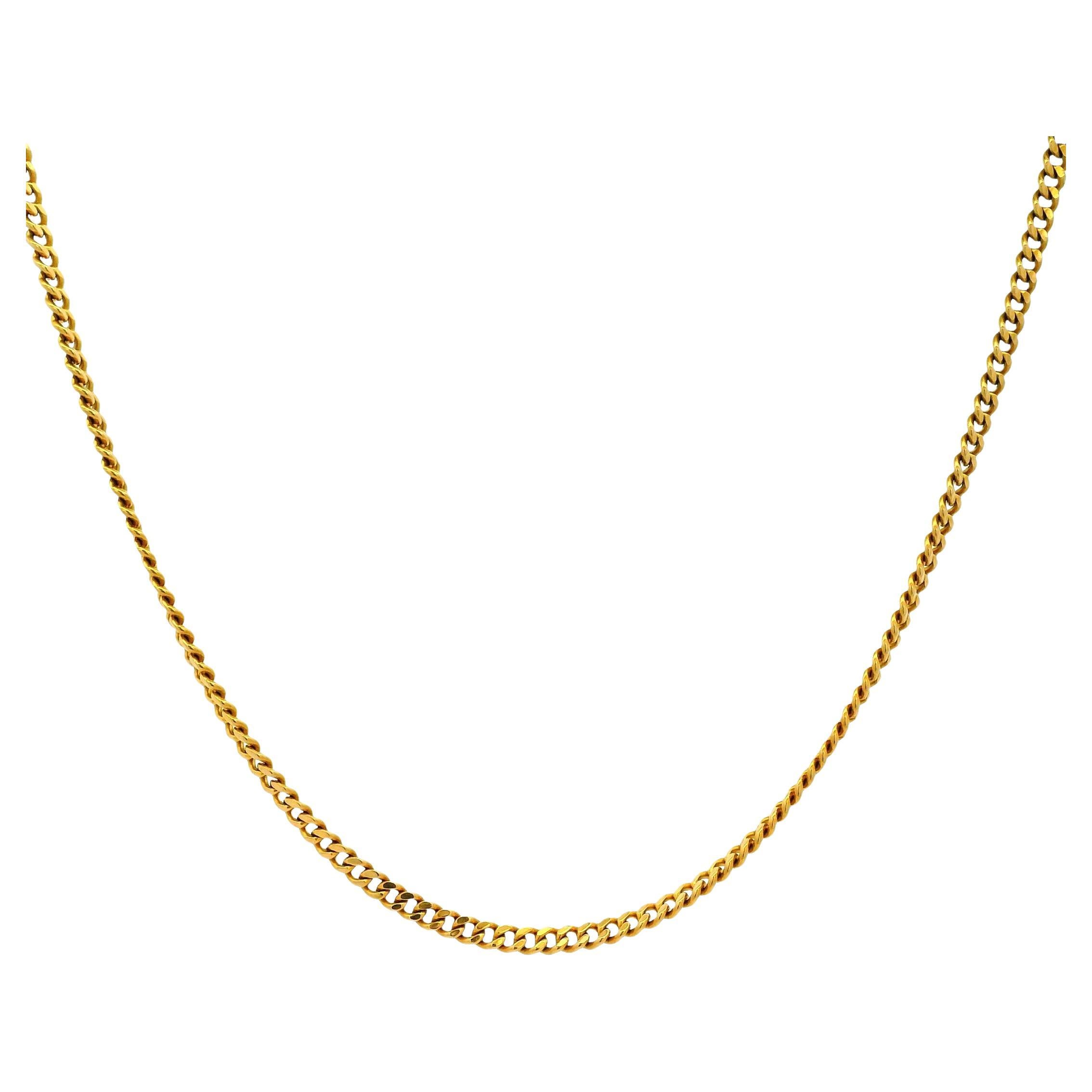 Collana a catena cubana da 2 mm in oro giallo 14k in vendita