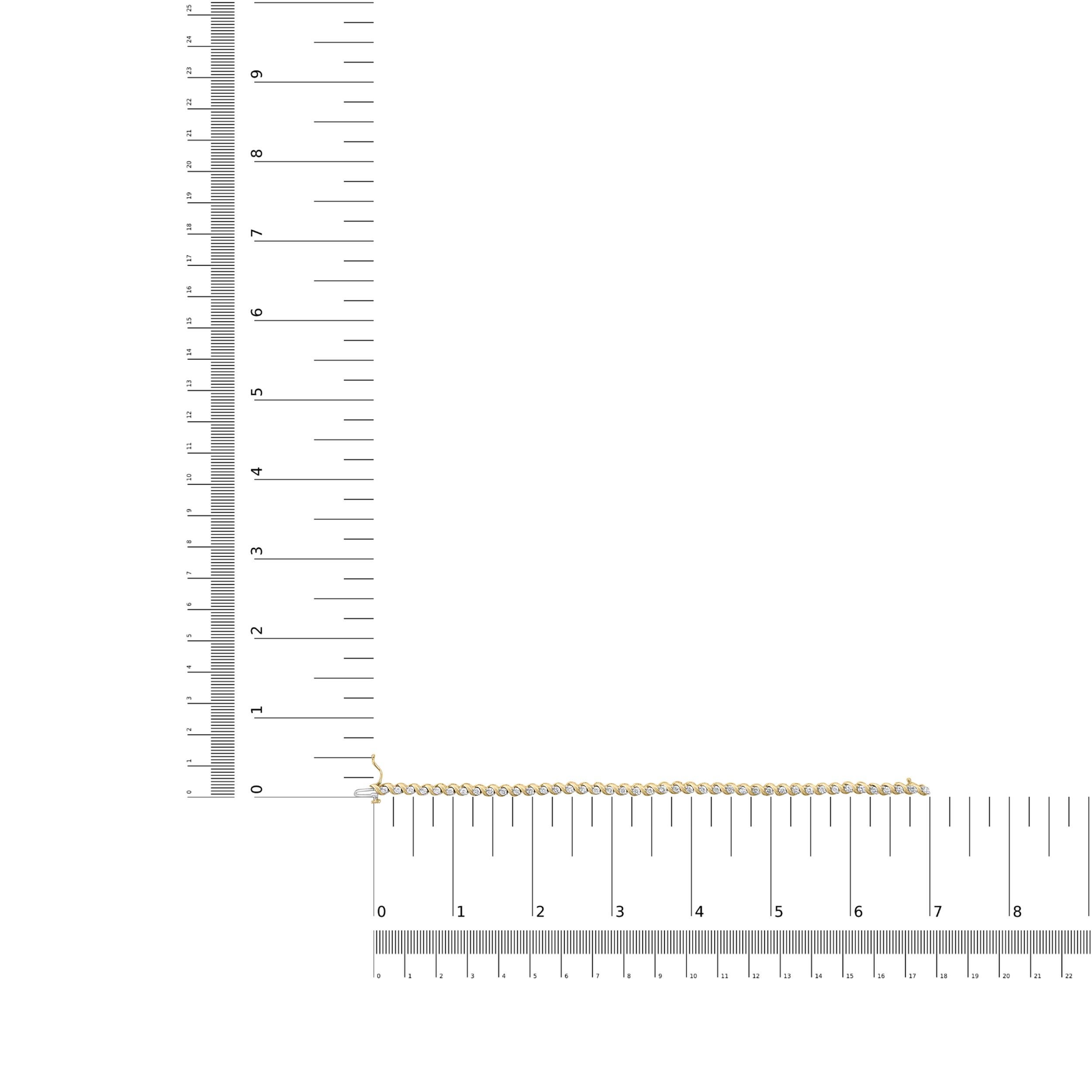 Bracelet à maillons en or jaune 14K 3 1/8 Cttw Diamond Swirl Pour femmes en vente