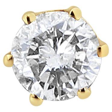 14K Yellow Gold 3/8 Carat Diamond Single Solitaire Stud Earrings For Sale